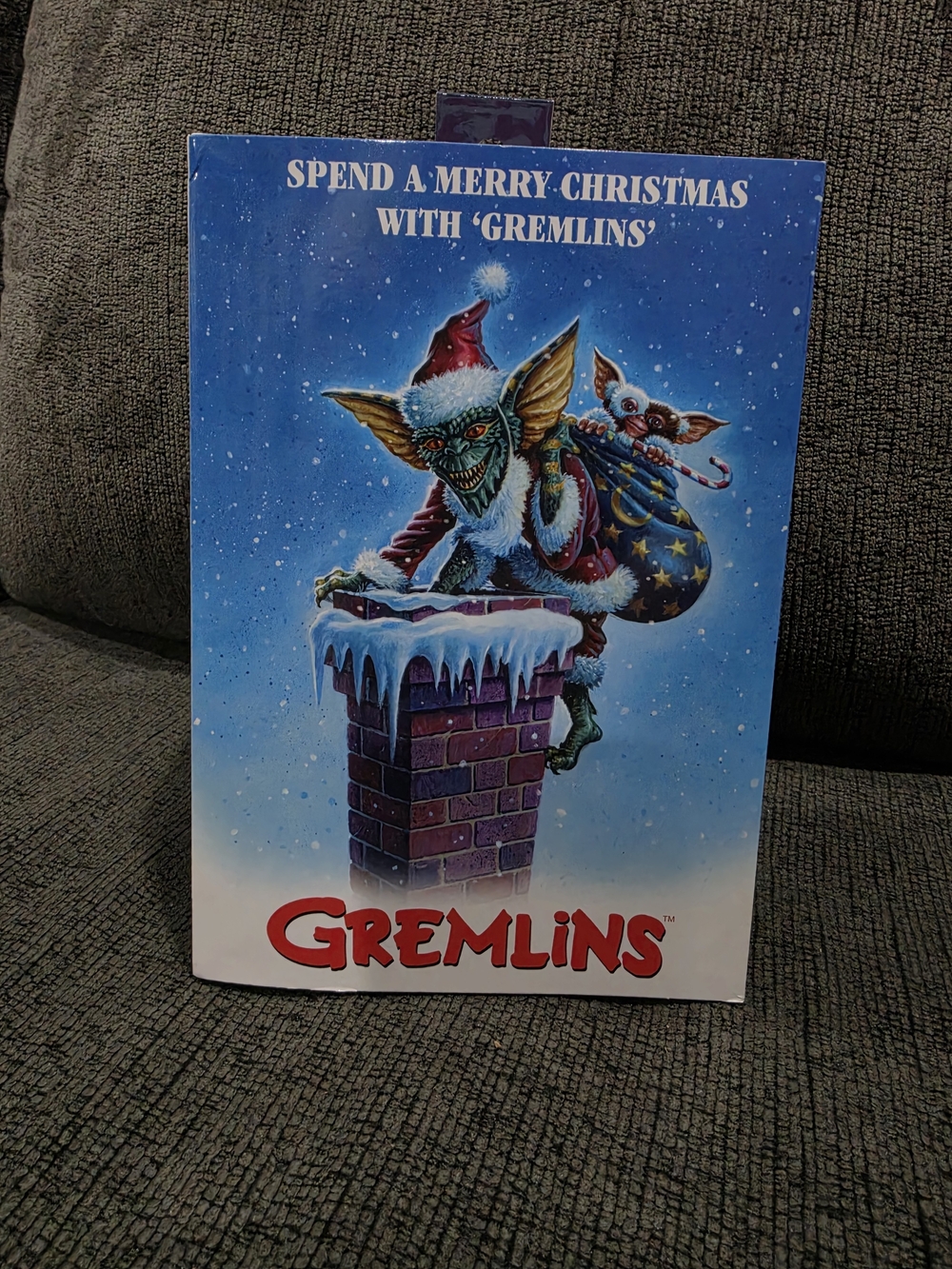 Gremlins Holiday Wall Art - Blue Christmas Poster